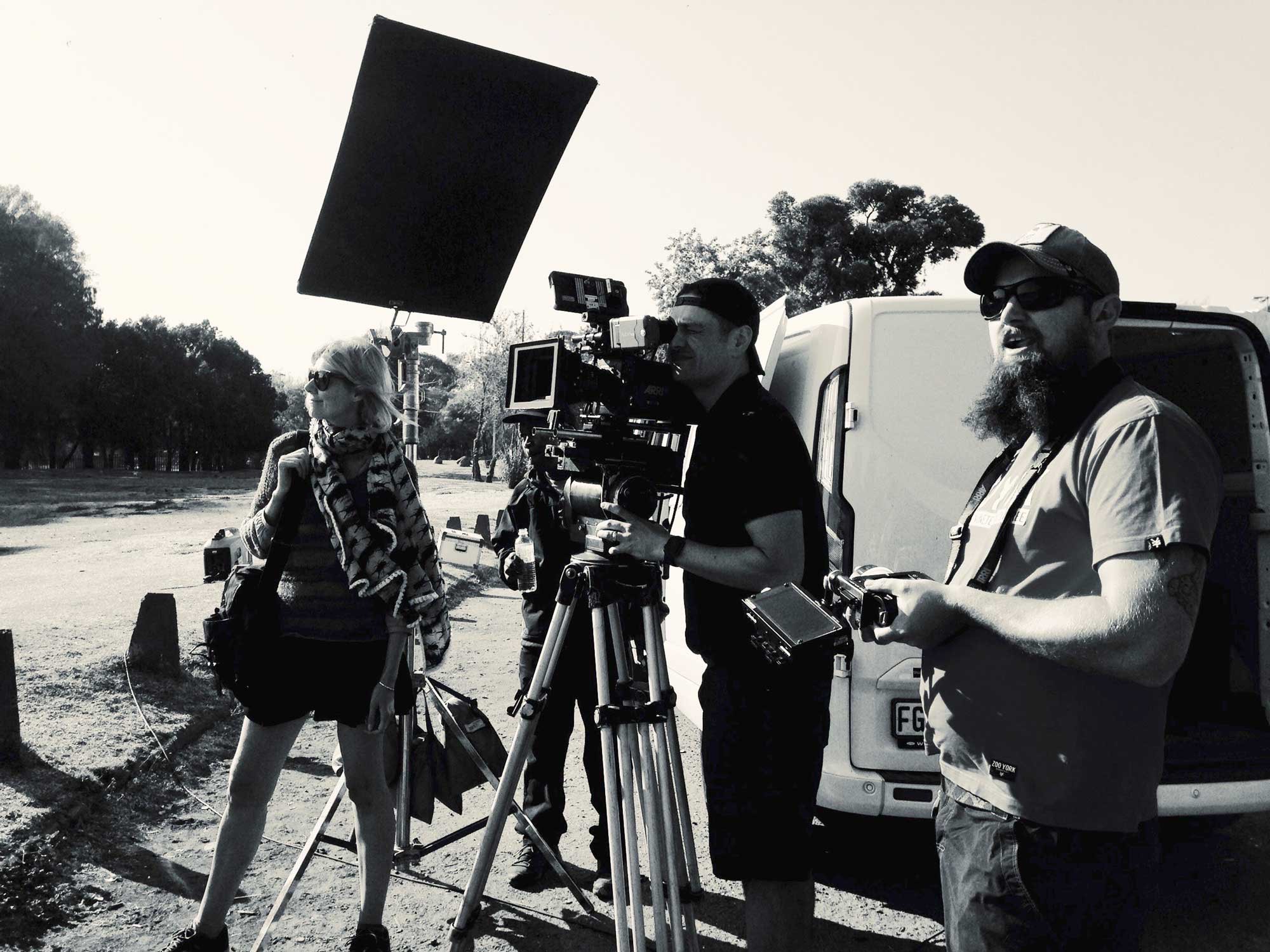 Jez Smith on set in South Africa 2015